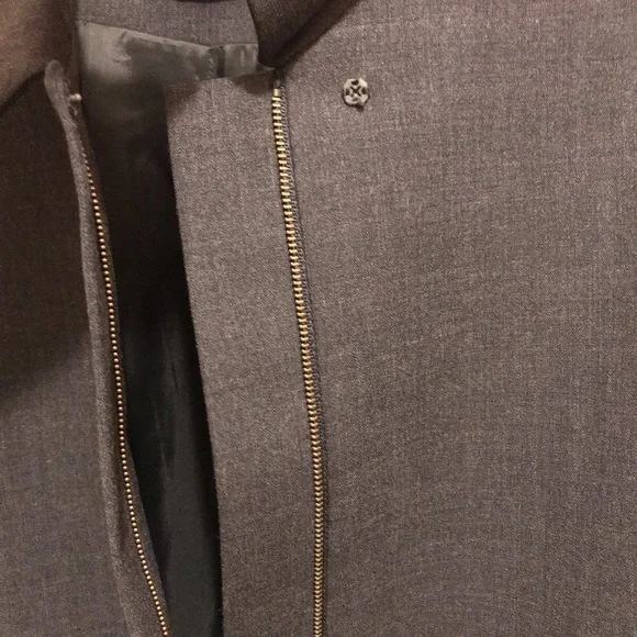 Valerie Stevens Petites Collection Gray Wool Zip Front Long Sleeve Jacket NWOT - Picture 8 of 15